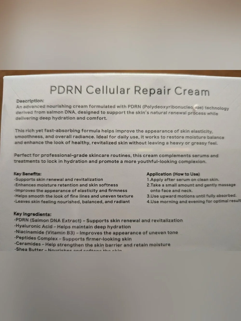 D'OR24K Prestige PDRN Cellular Repair Cream - White